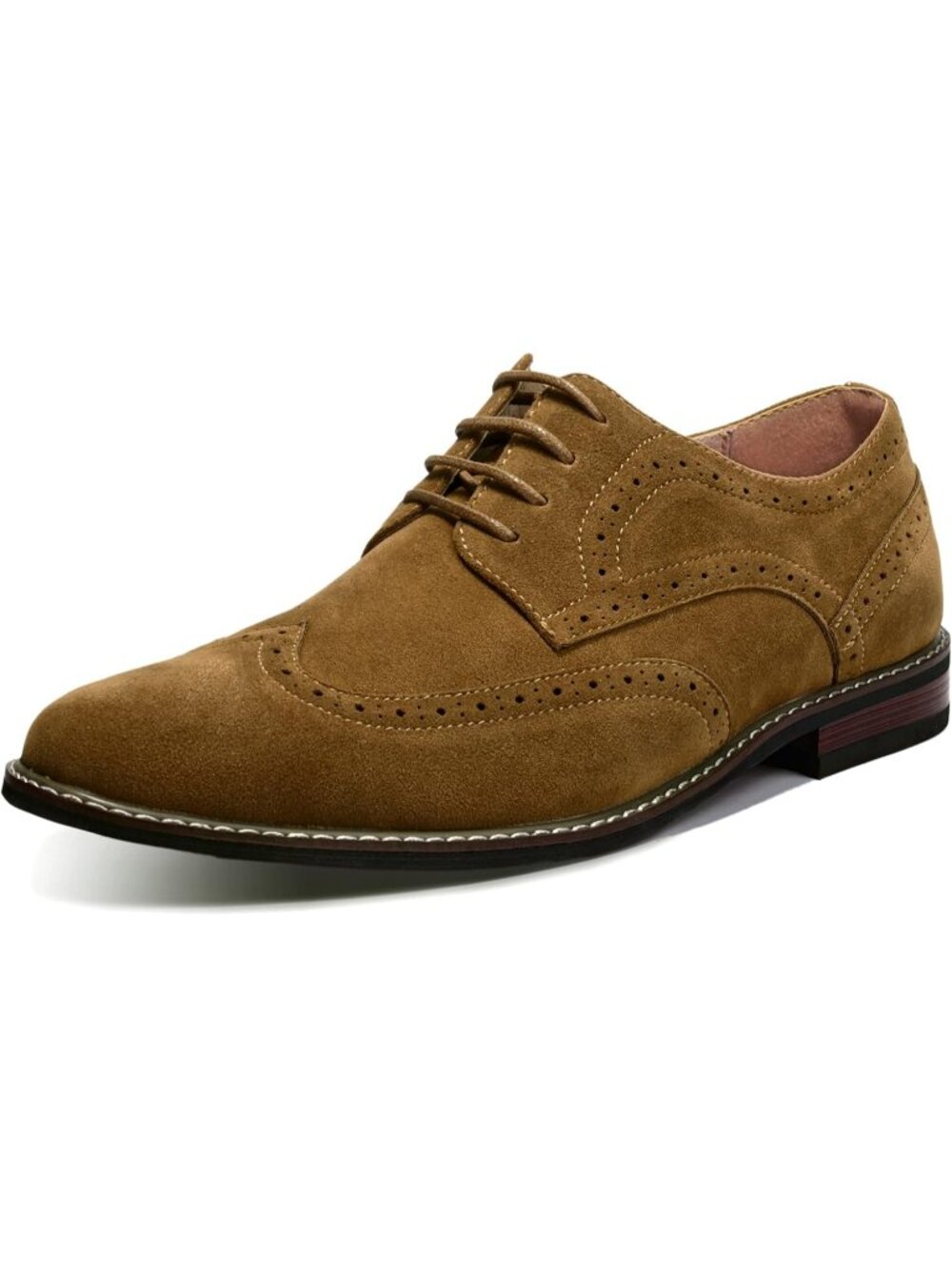 Men's Brown Suede Cap Toe Wedding Work Wear Office Business Oxford Dress Shoes